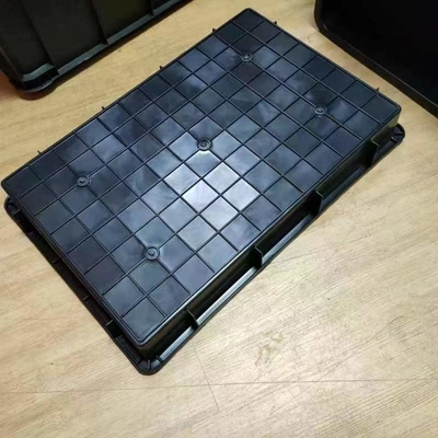 Esdの容器永久的な帯電防止黒いEsdのプラスチック電子戦闘状況表示板のふたが付いている伝導性の運送Caseesdの収納箱
