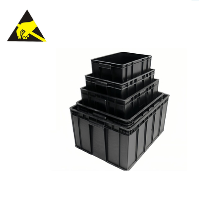 ディバイダーのカバーが付いている黒い帯電防止容器ESDのプラスチックの箱が付いている帯電防止伝導性のクリーンルームESDの大箱の皿