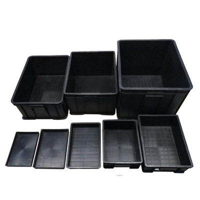 PCBの黒電子ESDのプラスチック反静的なパッケージのためのEsdコンパートメント箱の循環のカートン箱および貯蔵は受け入れる