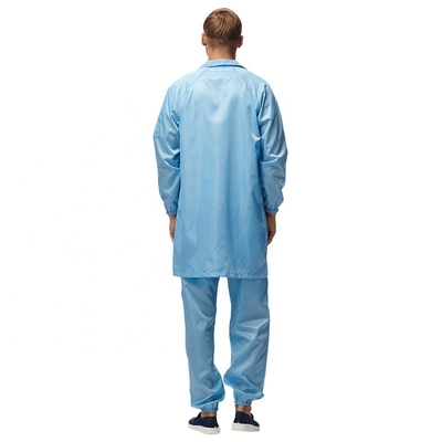 反静的なESDの仕事のスーツ98%ポリエステル2%カーボン クリーン ルームの衣服