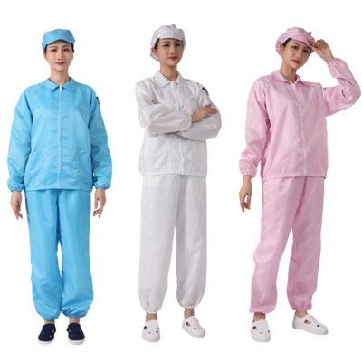 ESDのクリーン ルームは労働者のスーツの反静的なつなぎ服100D*100Dに着せる