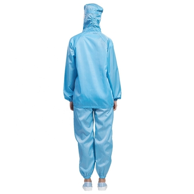 クリーンルームのためのちり止めの研修会ESDの反静的な衣服の均一ジッパー