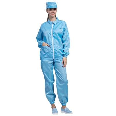 5mmの格子反静的な衣服ポリエステル綿のクリーン ルームのスモック