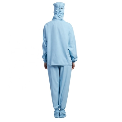 クリーンルームのフード付きの反静的なWorkwearの長い袖のワイシャツのズボン