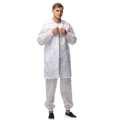クリーンルームのちり止めの反静的な衣服ESDのWorkwear 5mmの格子