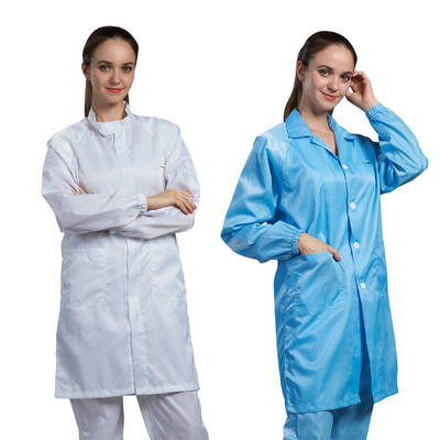 クリーンルームのちり止めの反静的な衣服ESDのWorkwear 5mmの格子