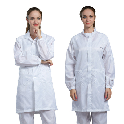 クリーンルームのちり止めの反静的な衣服ESDのWorkwear 5mmの格子