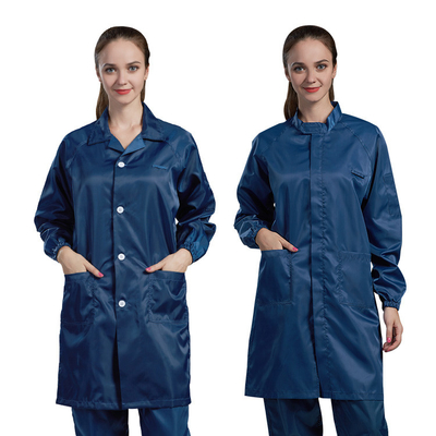クリーンルームのちり止めの反静的な衣服ESDのWorkwear 5mmの格子