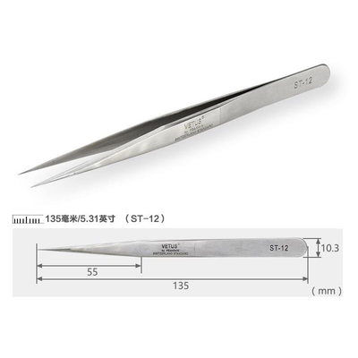 Vetusの鞭のピンセットSA精密ピンセットにクリーンルームのための細かい条項金属をかぶせなさい