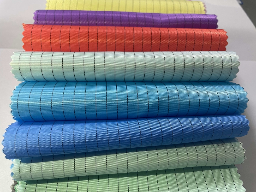 110gsm 5mm の縞模様の設計の産業衣服を作るための反静的 ESD 帯電防止によって編まれた生地